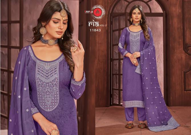 Ria Vol 2 By Triple Aaa Muslin Designer Salwar Kameez Wholesale Price In Surat

